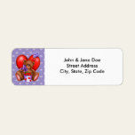 Teddy Bear And Bucket Of Hearts Custom Return Address Labels