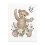 Teddy Bear and Butterfly Postcard