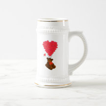 Teddy bear and  heart balloons coffee mug