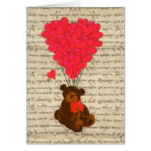 Teddy bear and heart cards