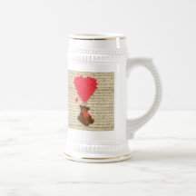 Teddy bear and heart coffee mugs