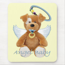 Teddy Bear Angel Baby gifts Mouse Pads