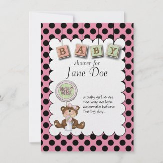 Teddy Bear Baby Custom Invitations