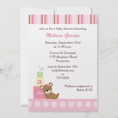 Pooh Bear Baby Shower Invitations on Teddy Bear Baby Shower Invitation  10 Pack