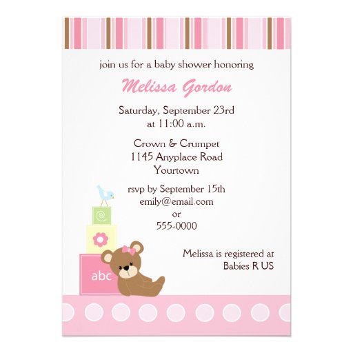 Teddy Bear Baby Shower Invitation