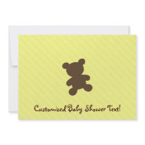 Teddy Bear - Baby Shower Yellow Invitation