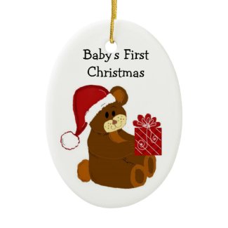 Teddy Bear Babys First Christmas Ornament