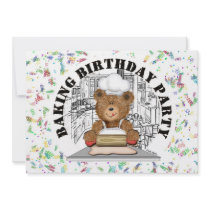 Teddy Bear Baking Party Invitations