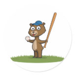 Teddy Bear Baseball Sticker