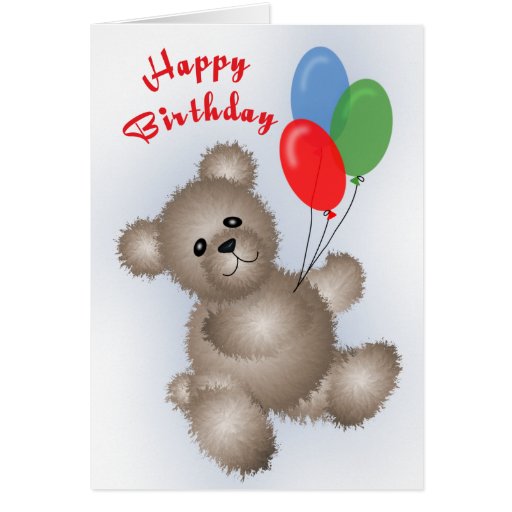 Teddy Bear Birthday Card Zazzle teddy-bear-birthday-card-zazzle