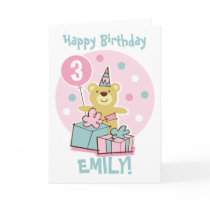Teddy Bear Birthday Card - Customized