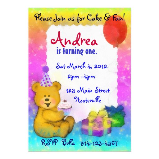 Teddy Bear Birthday Invitation