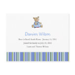 Teddy Bear Blue/Green • Adoption Announcement Postcards