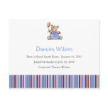 Teddy Bear Blue/Red • Adoption Announcement Postcards