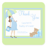Teddy Bear Blue Shopper Baby Shower Stickers