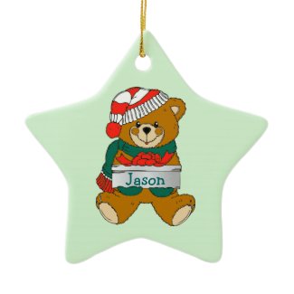 Teddy Bear Boys Christmas Ornament