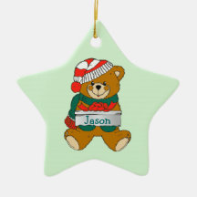 Teddy Bear Boys Christmas Ornament