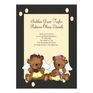 Teddy Bear Brides Wedding Personalized Announcements