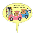 Teddy Bear - Car Theme Gender Reveal Cake Pick