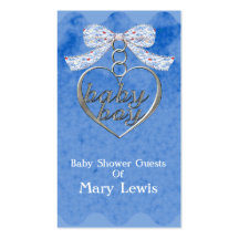 Teddy Bear Charm Boy Blue Baby Shower Business Card