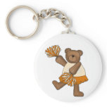 Teddy Bear Cheerleader Orange T-shirts and Gifts keychains