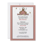 Teddy Bear Chef Baby Shower BBQ Invitation