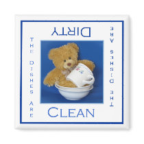 Teddy Bear Clean or Dirty Dishwasher Magnet