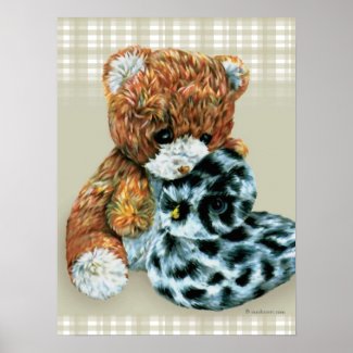 Teddy bear cuddles print