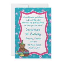 Teddy Bear Cupcake Birthday Invitation