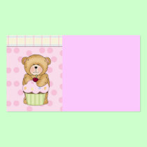 Teddy Bear Cupcake Party business cards