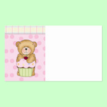 Teddy Bear Cupcake Party business cards