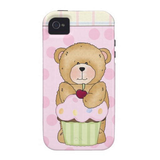 Teddy Bear Cupcake Party Case-Mate iPhone 4 Cover