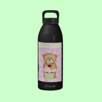 Teddy Bear Cupcake Party water bottles