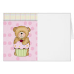 Teddy Bear Cupcake Party Greeting Card