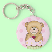 Teddy Bear Cupcake Party keychains