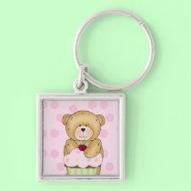 Teddy Bear Cupcake Party keychains