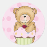Teddy Bear Cupcake Party Stickers