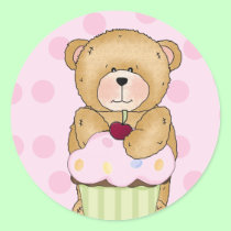 Teddy Bear Cupcake Party stickers