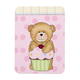Teddy Bear Cupcake Party Vinyl Magnet