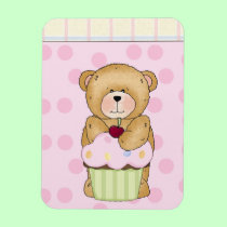 Teddy Bear Cupcake Party magnets