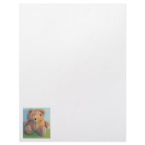 Teddy bear cute plush toy original art drawing letterhead design
