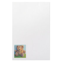 Teddy bear cute plush toy original art drawing customized stationery