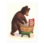 Teddy Bear Does the Laundry Post Card