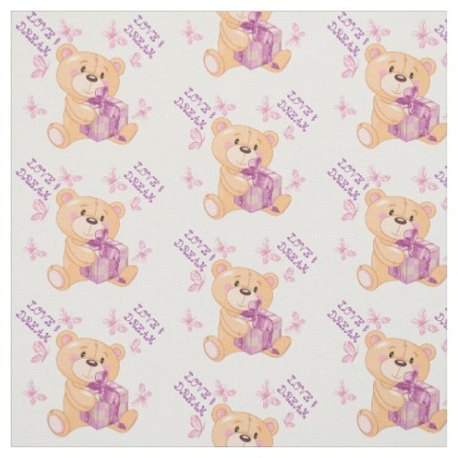 TEDDY BEAR FABRIC Zazzle