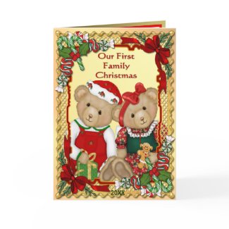 Teddy Bear First Christmas Card