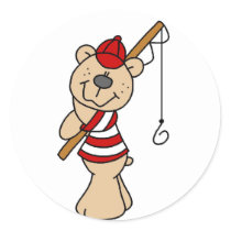 Teddy Bear Fishing stickers