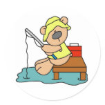 Teddy Bear Fishing stickers