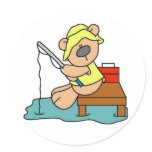Teddy Bear Fishing stickers