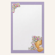 Teddy Bear Flowers Stationery