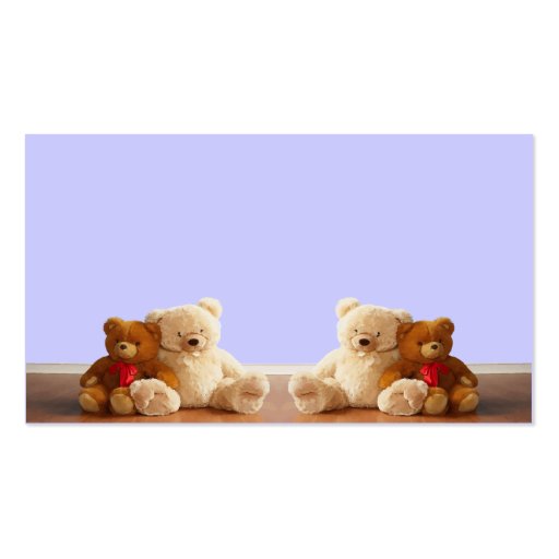 Teddy Bear Friends Set Business Card Templates (back side)